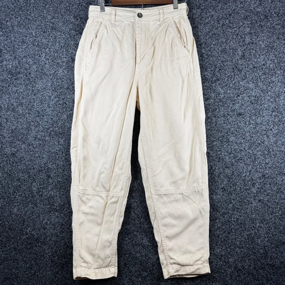 Everlane Tencel Lyocell Utility Tapered Pants Parchment Beige Womens 2 Chino